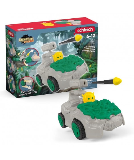 SCHLEICH- Crashmobile de la Jungle avec Mini Creature- 42671- Gamme Eldrador Mini Creatures