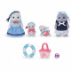 Famille Articulée - SYLVANIAN FAMILIES - Famille Phoque - 4 Personnages et Accessoires de Plage