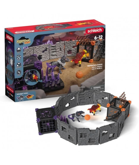 BattleCave Arena: Lave vs Ténebres, arene de combat pour figurines Eldrador, SCHLEICH 42673 Eldrador Creatures, des 7 ans