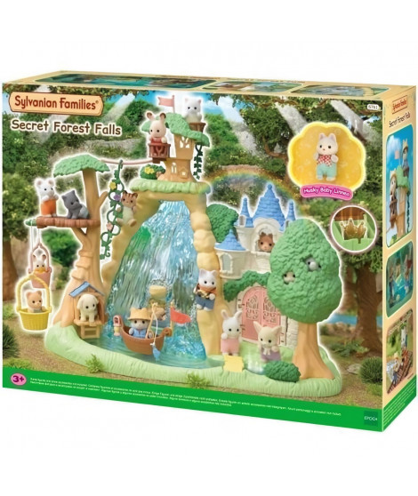 Jeu de Figurines - SYLVANIAN FAMILIES - Bébé Husky et Trésor Caché - Château et Coffre-Fort