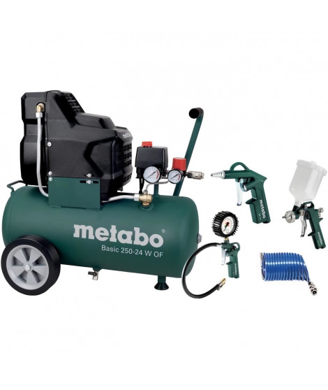 Set d'outils a air comprimé LPZ 4 - METABO - Basic 250-24 W OF - Poignée caoutchoutée