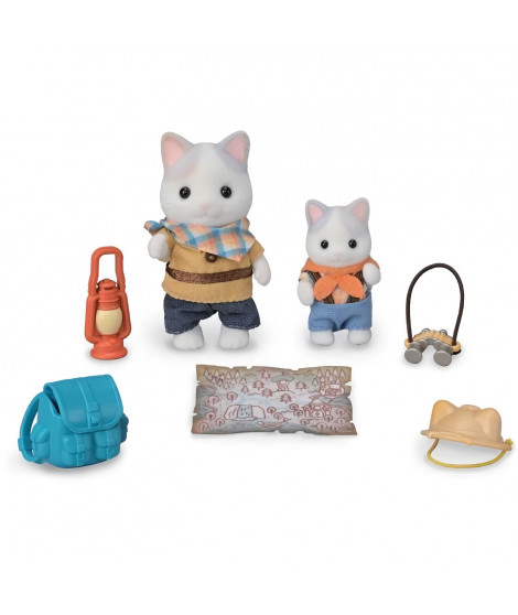 Figurines Articulées - SYLVANIAN FAMILIES - Fils et Bébé Chat Latté - Aventure en Foret Secrete
