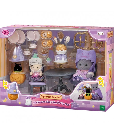 Coffret Halloween - SYLVANIAN FAMILIES - 3 Figurines Déguisées - Mobilier et Goûter d'Halloween