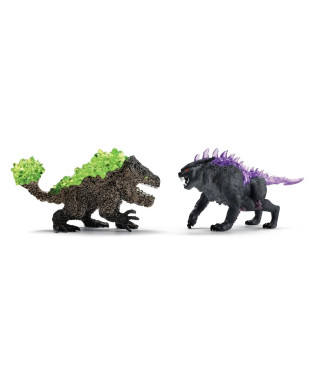 Figurines Duo Lynx des Ténebres vs Broyeur de Pierre, SCHLEICH 70827 Eldrador Creatures, des 6 ans