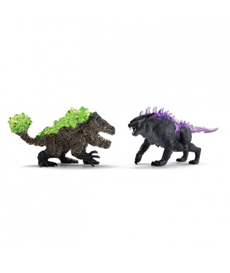 Figurines Duo Lynx des Ténebres vs Broyeur de Pierre, SCHLEICH 70827 Eldrador Creatures, des 6 ans