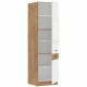 ROCK - Colonne - Mélaminé chene Lancelot et Blanc brillant - 60 cm - 2 portes