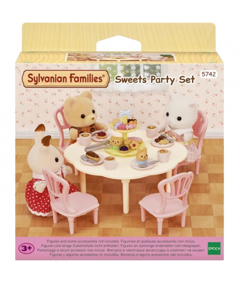 La table du goûter - SYLVANIAN FAMILIES - 5742 - Set de table avec chaises, vaisselle et pâtisseries