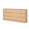 Commode OREGON 2x 3 tiroirs - Décor chene - L 143 x P 30 x H 68 cm - TVILUM