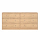 Commode OREGON 2x 3 tiroirs - Décor chene - L 143 x P 30 x H 68 cm - TVILUM