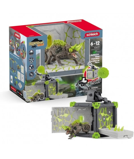 BattleCave Caméléon de Pierre, Extension de l'arene, SCHLEICH 42677 Eldrador Creatures, des 7 ans