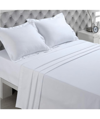 Vision - Drap plat Blanc - 270x300cm - 100% coton