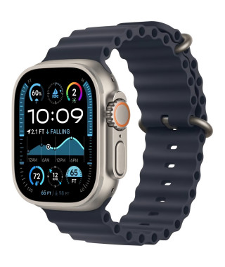 Apple Watch Ultra 2 GPS + Cellular - 49mm - Boîtier Natural Titanium - Bracelet Navy Ocean Band