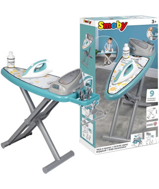 Smoby - Planche a repasser avec station vapeur + 9 accessoires - Jeux d'imitation ménage - H48cm - Fabrication Française - Dé…