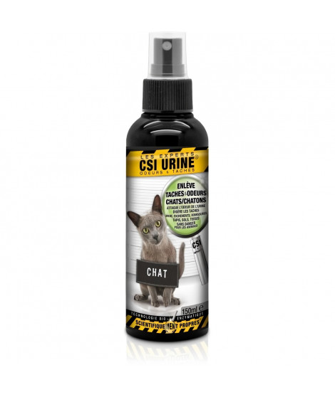 Spray - CSI URINE - Chat/Chaton 150ML - Élimine odeurs, contrôle des odeurs, micro-organismes & enzymes naturels