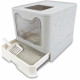 Maison de toilette - M PETS - SILE TOP - Gris - 51 x 41 x 12.5 cm - Pratique, démontable, tiroir coulissant, pelle incluse