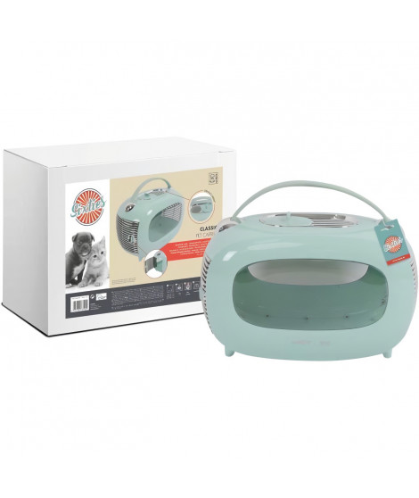 Caisse de transport - M PETS - SIXTIES Classic - Poignée - Sac a dos - Ouverture arriere - 5 kg max - Bleu