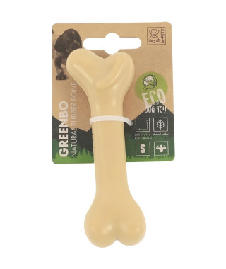 Os en caoutchouc - M PETS - GREENBO - Naturel S - 11,5 x 3,5 x 2,5 cm - Durable - Hygiene dentaire