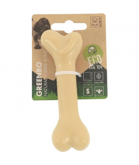 Os en caoutchouc - M PETS - GREENBO - Naturel S - 11,5 x 3,5 x 2,5 cm - Durable - Hygiene dentaire