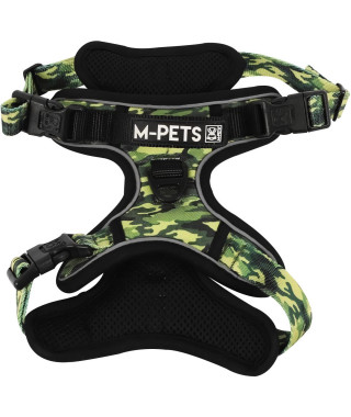 Harnais - M PETS - HIKING - Camouflage S - Tissu rembourré -Attache sécurité - Poignée - Laisse dos/avant