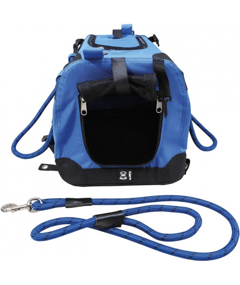 Sac de transport - M PETS - REMIX 2 en 1 Bleu - 41 x 28 x 28 cm - Pliable - Léger - Ceinture baudrier