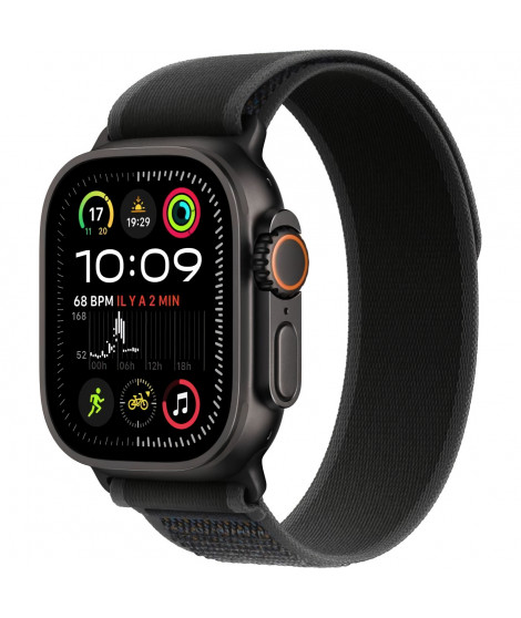 Apple Watch Ultra 2 GPS + Cellular - 49mm - Boîtier Black Titanium - Bracelet Black Trail Loop - M/L