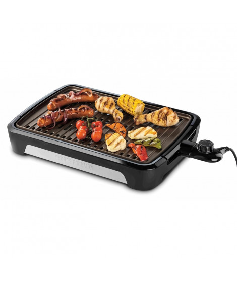 Grill barbecue sans fumée - GEORGE FOREMAN - 25850-56 - 1350 W - 172 cm² - Plaques amovibles - Noir