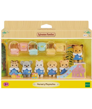 Les copains de la creche - SYLVANIAN FAMILIES - 5672 - Coffret 6 figurines bébés avec accessoires