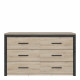 Commode 6 tiroirs Colorado - Décor Chene Kornberg - L 129,1 x H 77,1 x P 41,8 cm - DEMEYERE