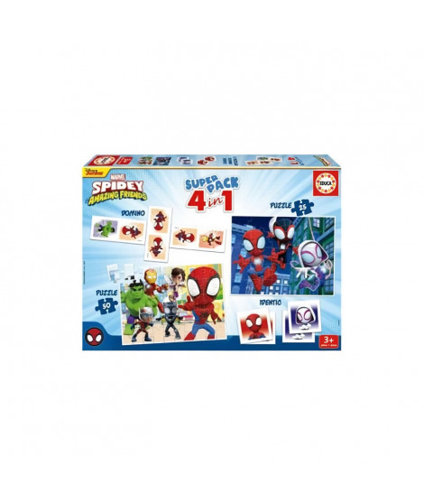 2 jeux éducatifs basiques et 2 puzzles - EDUCA - Educa Superpack Spidey & His Amazing Friends