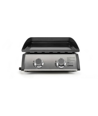 Plancha a gaz - LIVOO - DOC296 - 2 bruleurs - Gris