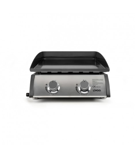 Plancha a gaz - LIVOO - DOC296 - 2 bruleurs - Gris