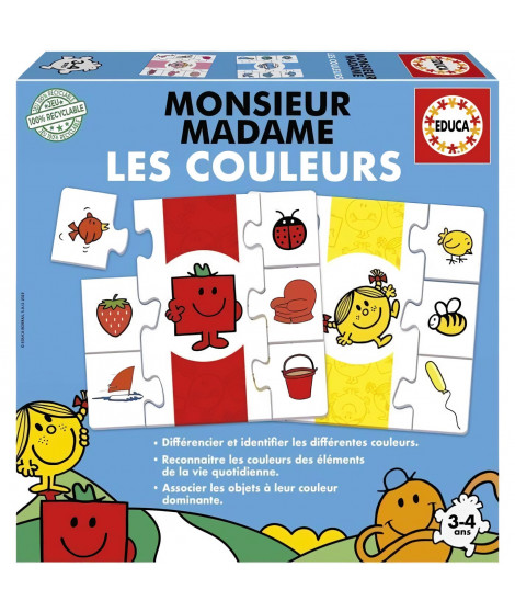 Jeu d'apprentissage - EDUCA - Monsieur Madame - Les Couleurs