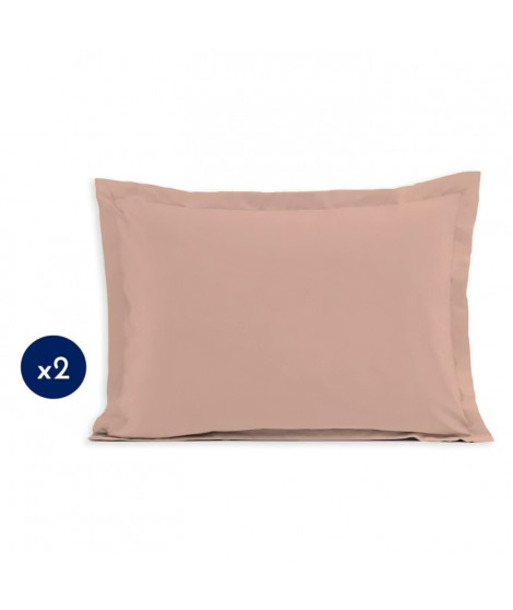 Lot de 2 taies d'oreiller - LOVELY HOME - LH71619 - 60 x 80 cm - Rose