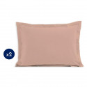 Lot de 2 taies d'oreiller - LOVELY HOME - LH71619 - 60 x 80 cm - Rose