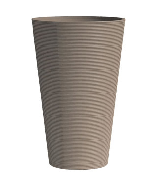 Pot de fleurs haut - GARDEN ID - Green Care Sense Haut Taupe - 55 cm - Garantie de 10 ans - 100% recyclé - Résistance UV et gel