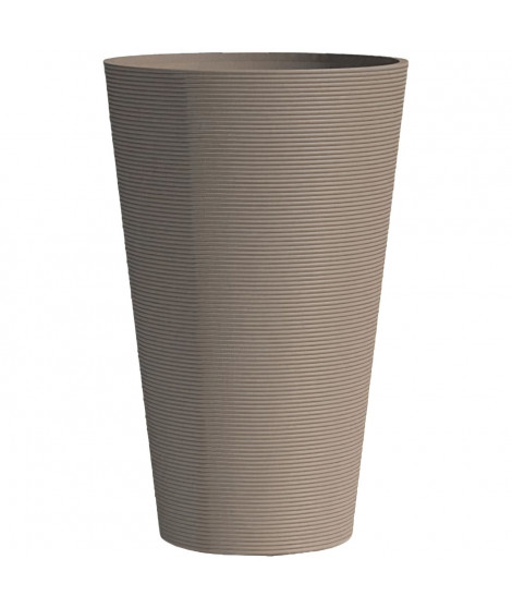 Pot de fleurs haut - GARDEN ID - Green Care Sense Haut Taupe - 55 cm - Garantie de 10 ans - 100% recyclé - Résistance UV et gel