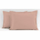 Lot de 2 taies d'oreiller - LOVELY HOME - LH71619 - 60 x 80 cm - Rose
