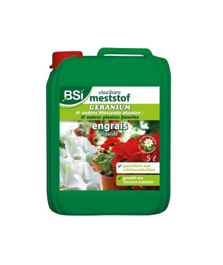 BSI - Engrais Minéral Pour Géranium - Pour Les Especes De Géranium - Oligo-Eléments Soluble Dans l'Eau - 5L