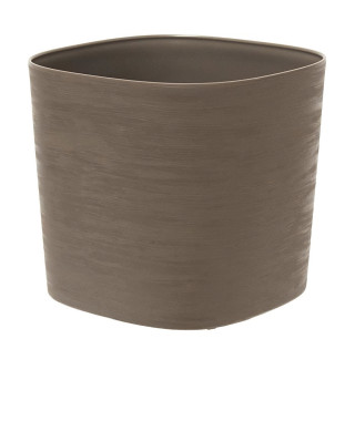Pot avec réserve d'eau - GARDEN ID Respect - Taupe 25 x 25 cm - 100% déchets ménagers - 100% recyclable - Surface structurée.