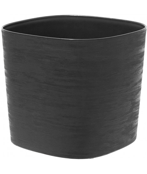 Pot avec réserve d'eau - GARDEN ID Respect - Noir-Anth 25 x 25 cm - 100% déchets ménagers - 100% recyclable - Surface structu…
