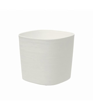 Pot avec réserve d'eau - GARDEN ID Respect - Blanc 40 x 40 cm - 100% déchets ménagers - 100% recyclable - Surface structurée.
