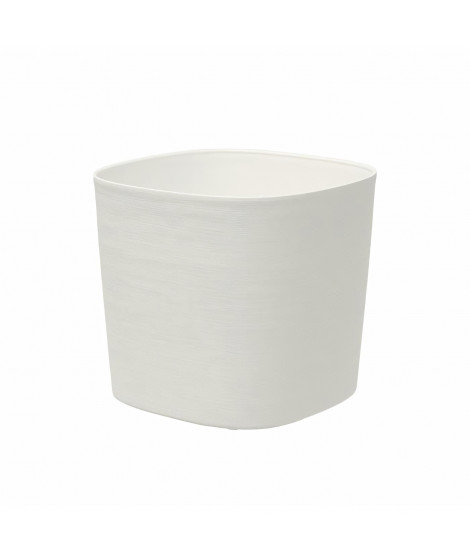 Pot avec réserve d'eau - GARDEN ID Respect - Blanc 40 x 40 cm - 100% déchets ménagers - 100% recyclable - Surface structurée.
