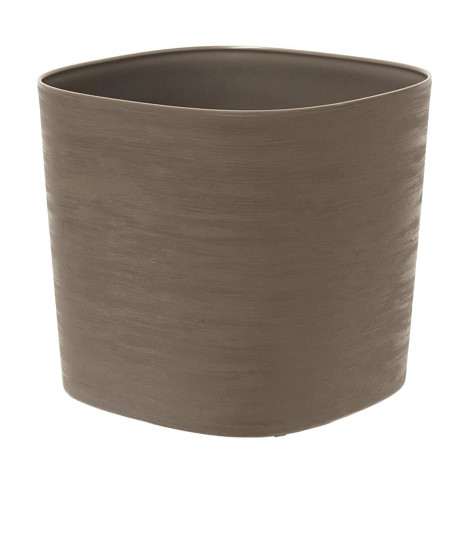 Pot avec réserve d'eau - GARDEN ID Respect - Taupe 40 x 40 cm - 100% déchets ménagers - 100% recyclable - Surface structurée.