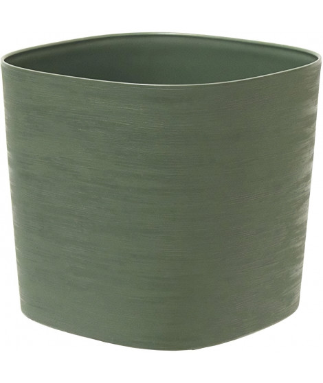 Pot avec réserve d'eau - GARDEN ID Respect - Vert de gris 40 x 40 cm - 100% déchets ménagers - 100% recyclable - Surface stru…