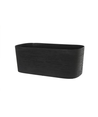 Jardiniere + réserve eau - GARDEN ID Respect - Noir-Anth 50 x 17 cm - 100% déchets ménagers - 100% recyclable - Surface struc…