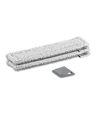 KÄRCHER Lot de 2 chiffons microfibres outdoor velcro gris