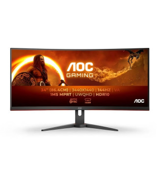 Écran PC incurvé AOC CU34G2XE 34 WQHD Dalle VA 144Hz 1ms 1 HDMI 1DP Adaptive Sync Noir