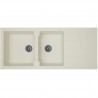 STRADOUR Evier cuisine a encastrer 2 bacs + 1 égouttoir Aloa - Résine - 116 x 50 cm - Blanc