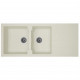 STRADOUR Evier cuisine a encastrer 2 bacs + 1 égouttoir Aloa - Résine - 116 x 50 cm - Blanc
