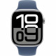 Apple Watch Series 10 GPS - 46mm - Boîtier Silver Aluminium - Bracelet Denim Sport Band - S/M